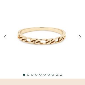 10K gold Stone and Strand Figaro Chain Link Ring